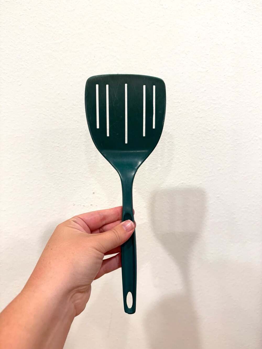 Vintage Foley Forest Green Plastic Slotted Spatula Turner Kitchen Utensil
